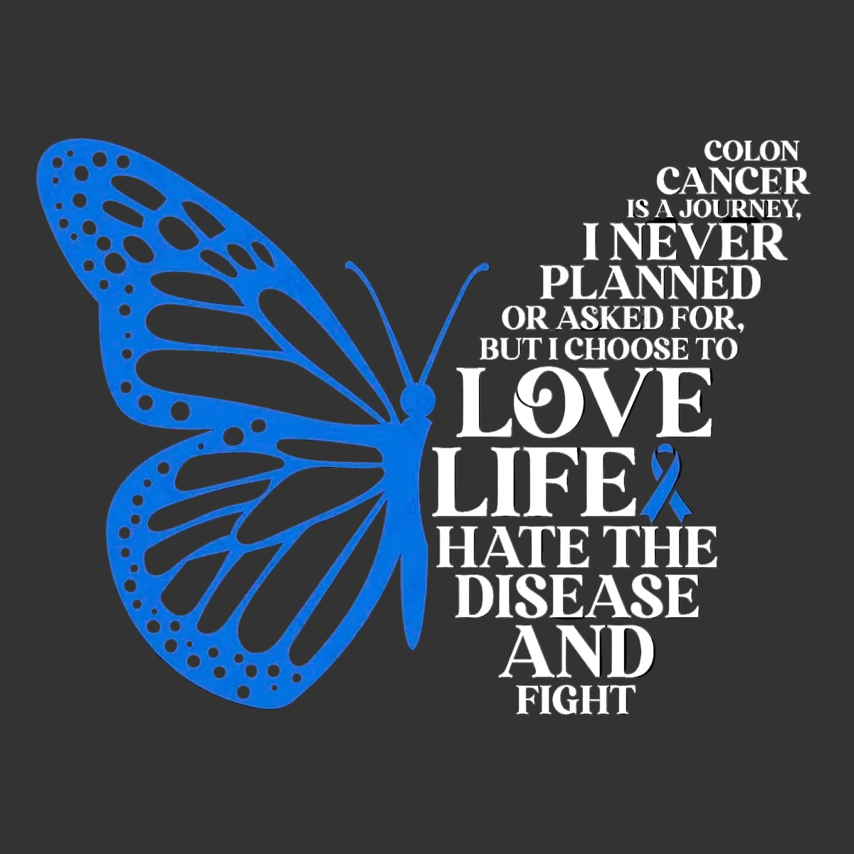 Colon Cancer Awareness DTF ready to press iron on transfer for clothing t-shirts and hoodies