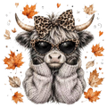 Fall Farm Cows DTF ready to press iron on transfer for clothing t-shirts and hoodies