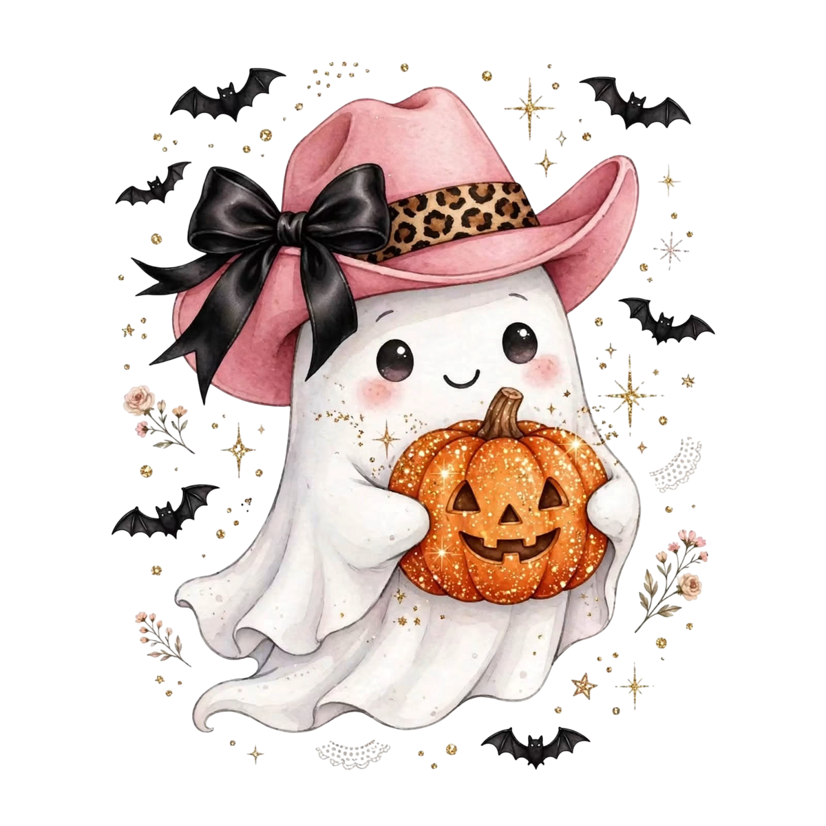 Cowgirl Ghost Fall DTF ready to press iron on transfer for clothing t-shirts and hoodies