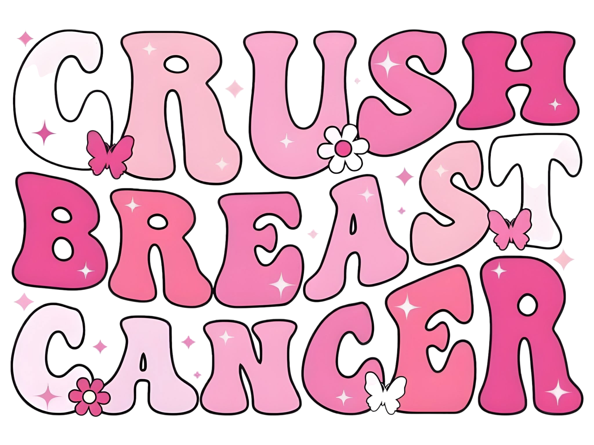Crush Breast Cancer Awareness DTF ready to press iron on transfer for clothing t-shirts and hoodies