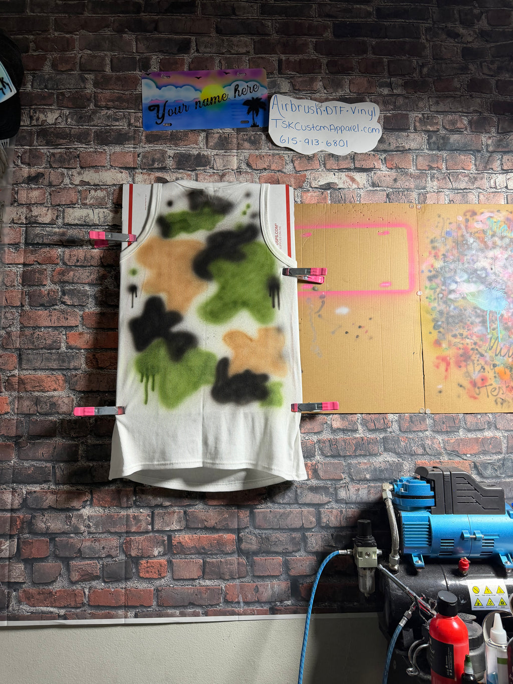 Custom Virgo camoflauge airbrush tank top