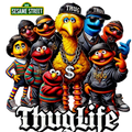 Sesame Street thug life DTF iron on transfer for clothing