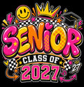 Senior 2027 DTF ready to press iron on transfer for clothing t-shirts and hoodies