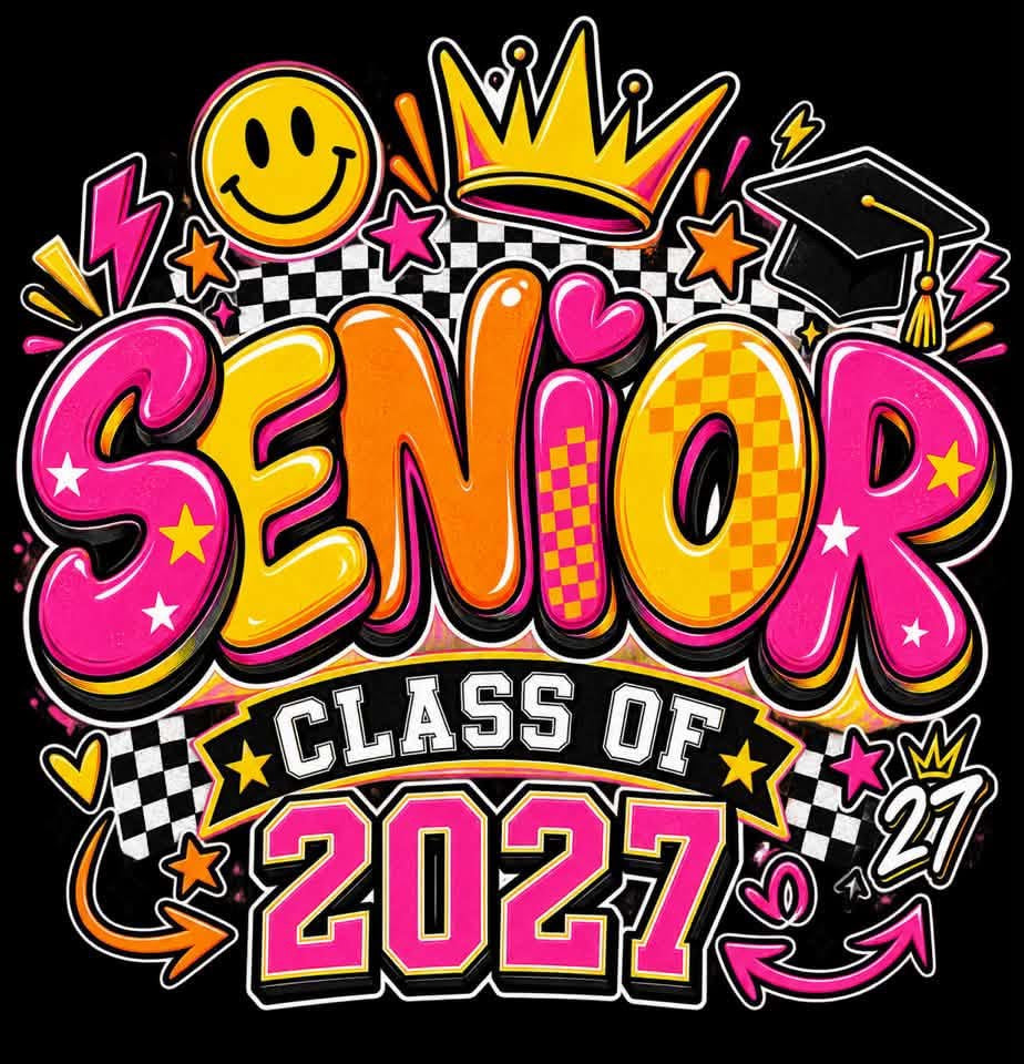 Senior 2027 DTF ready to press iron on transfer for clothing t-shirts and hoodies