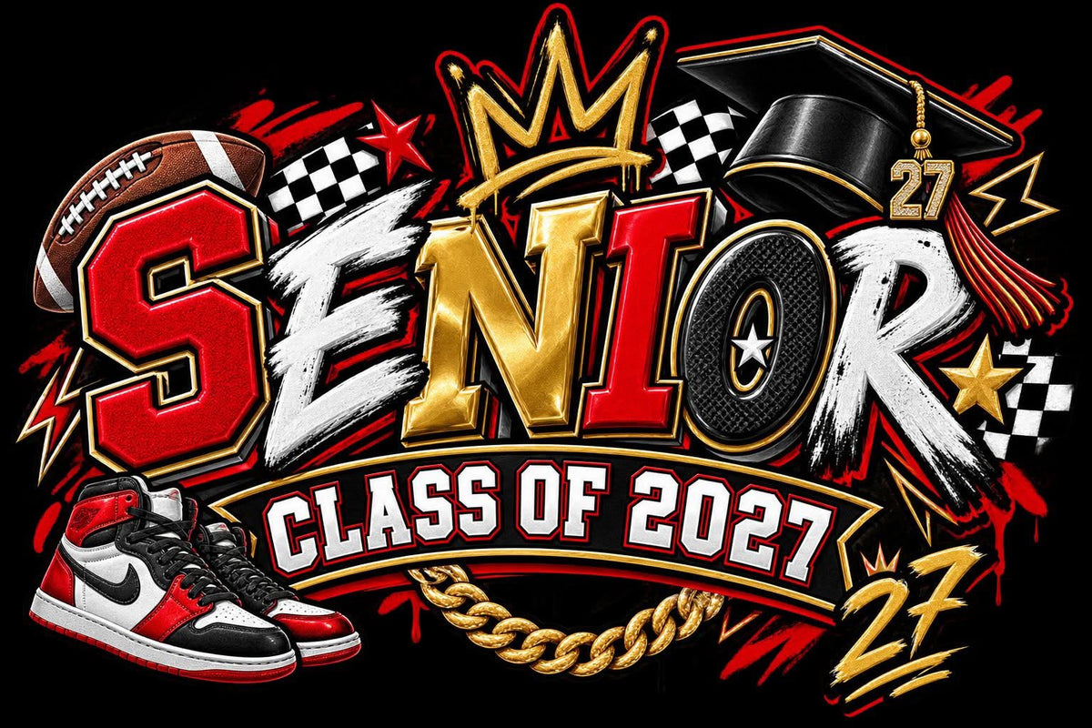 Senior 2027 DTF ready to press iron on transfer for clothing t-shirts and hoodies