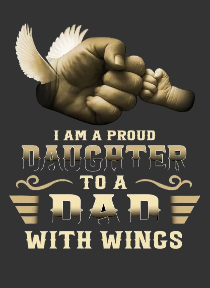 Dad with wings DTF ready to press iron on transfer for clothing t-shirts and hoodies