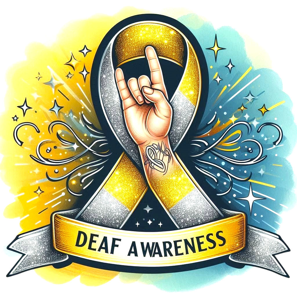 Deaf Awareness DTF ready to press iron on transfer for clothing t-shirts and hoodies