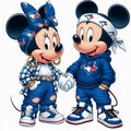 Disney Mickey Mouse and Minnie Mouse Toronto Blue Jays DTF ready to press iron on transfer for clothing t-shirts and hoodies (Copy)