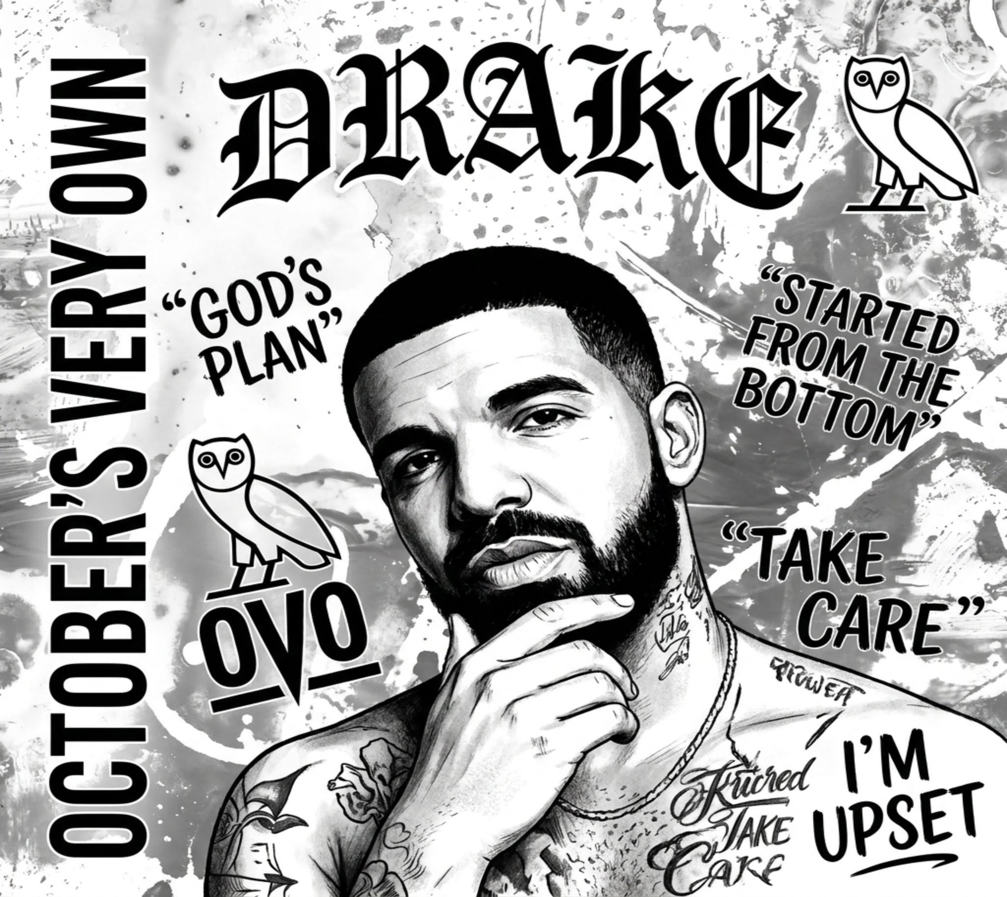 Drake DTF ready to press iron on transfer for clothing t-shirts and hoodies