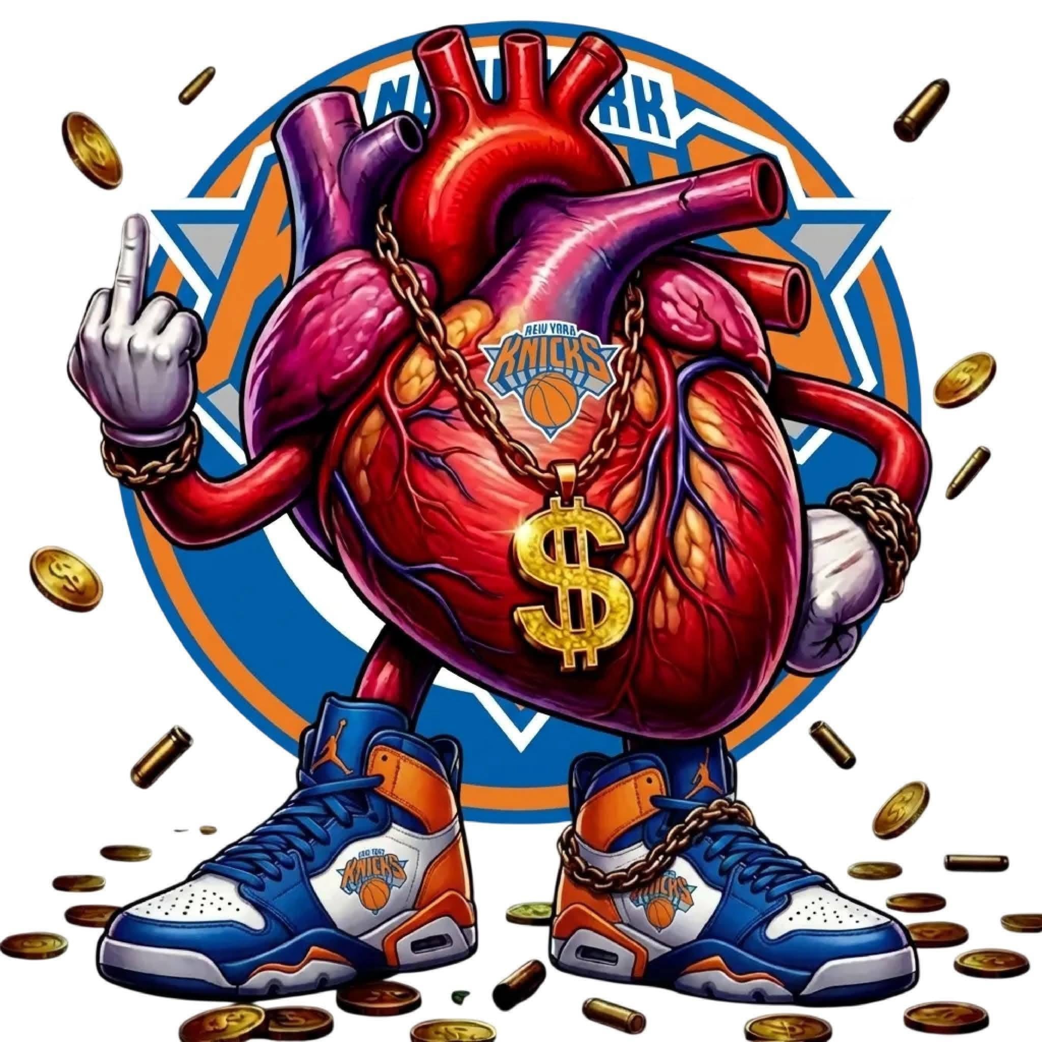 Knicks heart DTF iron on transfer