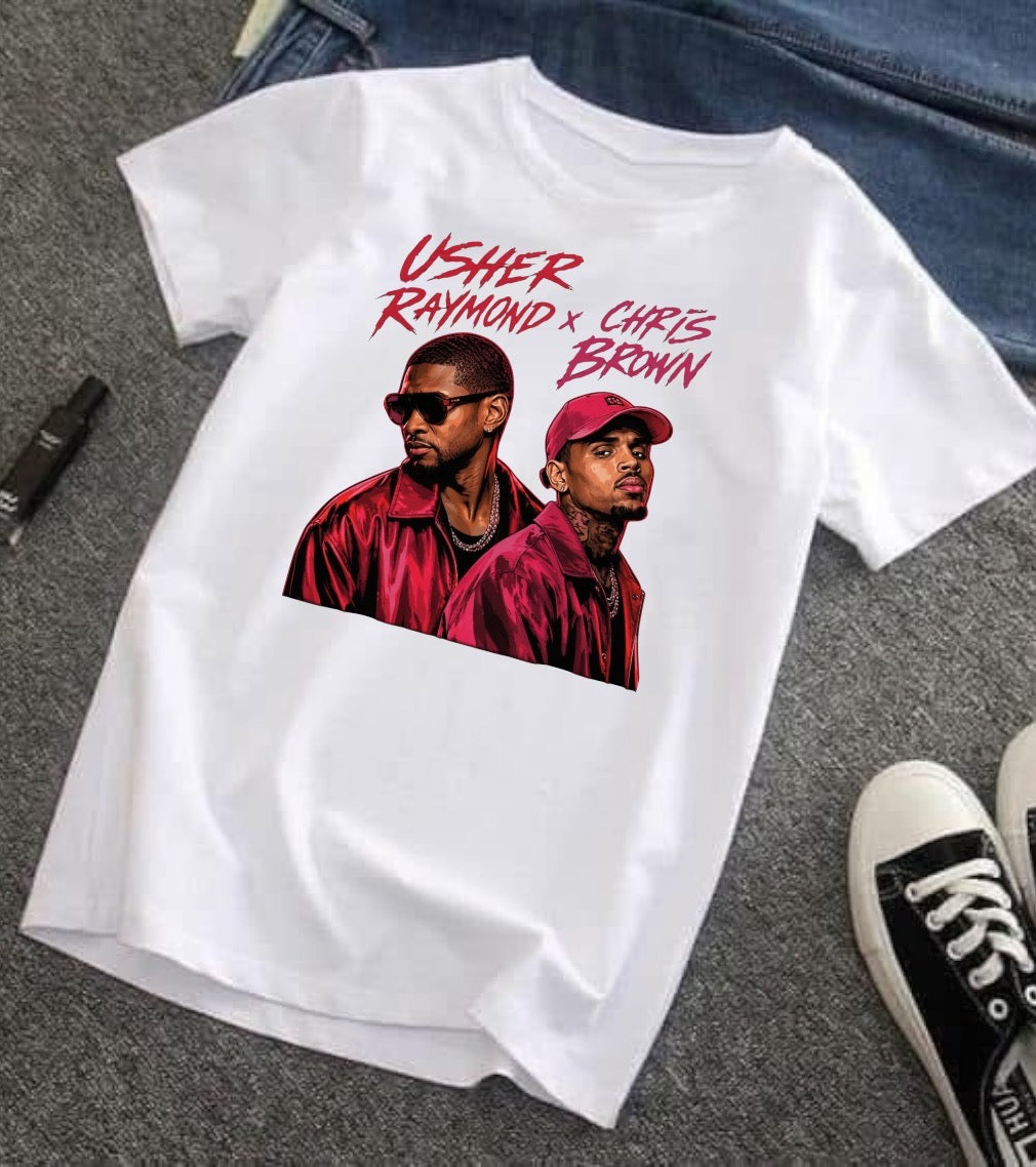 Usher & Chris Brown R&B Tour T-shirt concert ready