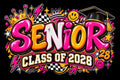 Senior 2028 DTF ready to press iron on transfer for clothing t-shirts and hoodies