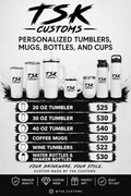 Customized Tumblers, mugs, bottles, and cups