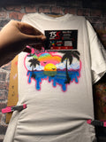 Airbrushed Customized Name two hearts with Beach with glow T-Shirt
