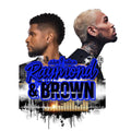 Usher and Chris Brown blue writing DTF Iron on transfer for tshirt hoodies clothing concert