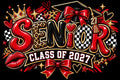 Senior 2027 DTF ready to press iron on transfer for clothing t-shirts and hoodies