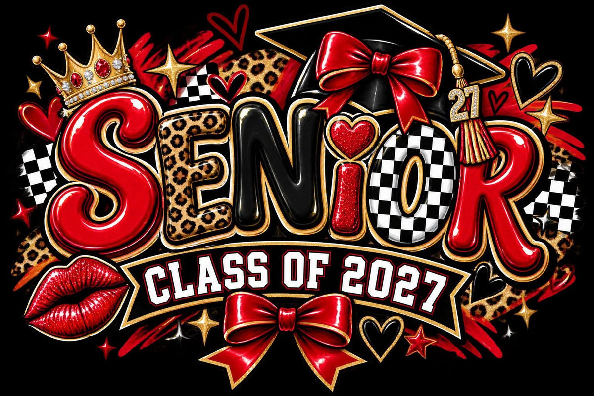 Senior 2027 DTF ready to press iron on transfer for clothing t-shirts and hoodies