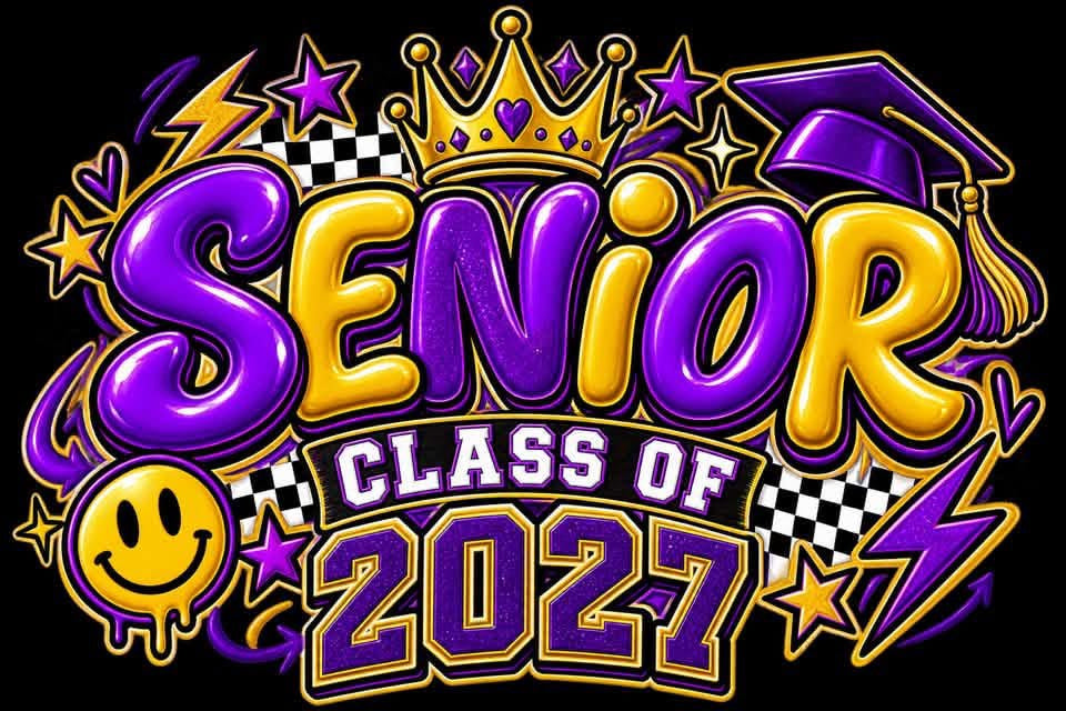 Senior 2027 DTF ready to press iron on transfer for clothing t-shirts and hoodies