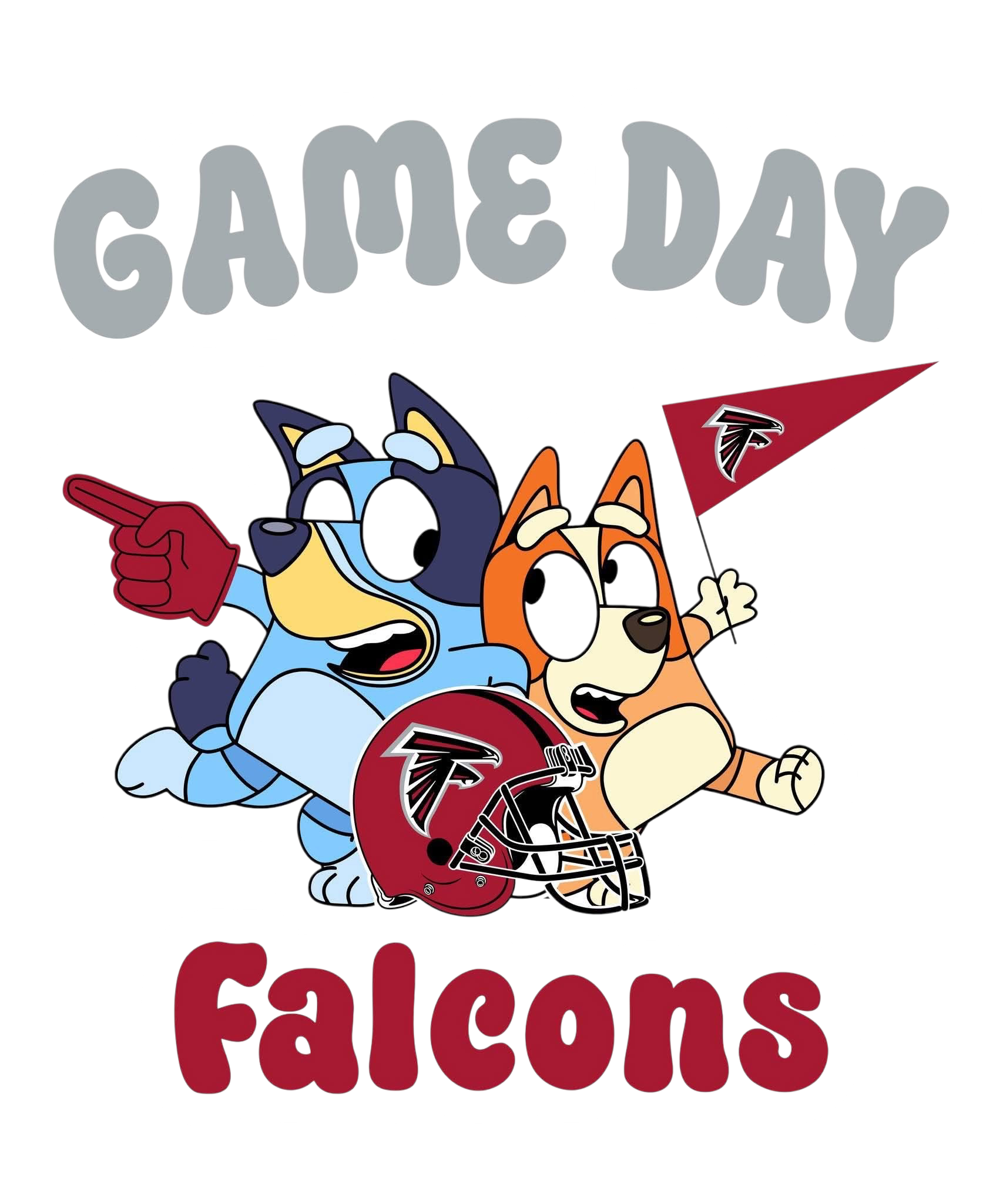 GAME DAY Bluey Football DTF ready to press iron on transfer for clothing t-shirts and hoodies