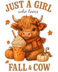 Fall Vibes Cows DTF ready to press iron on transfer for clothing t-shirts and hoodies