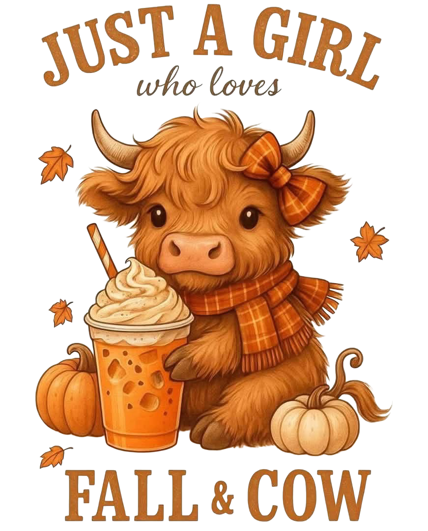 Fall Vibes Cows DTF ready to press iron on transfer for clothing t-shirts and hoodies