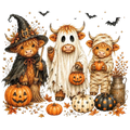 Fall Halloween Farm DTF ready to press iron on transfer for clothing t-shirts and hoodies