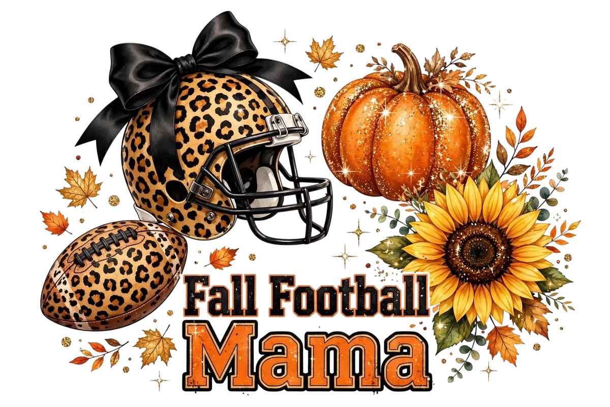 Fall Football Mama DTF ready to press iron on transfer for clothing t-shirts and hoodies