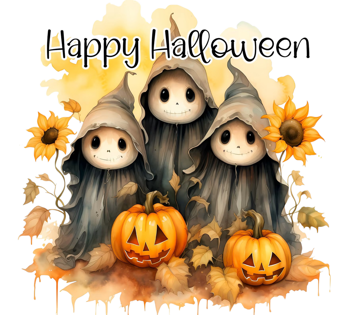 Halloween Fall Autumn DTF ready to press iron on transfer for clothing t-shirts and hoodies