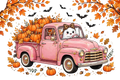 Fall Pumpkin Truck DTF ready to press iron on transfer for clothing t-shirts and hoodies