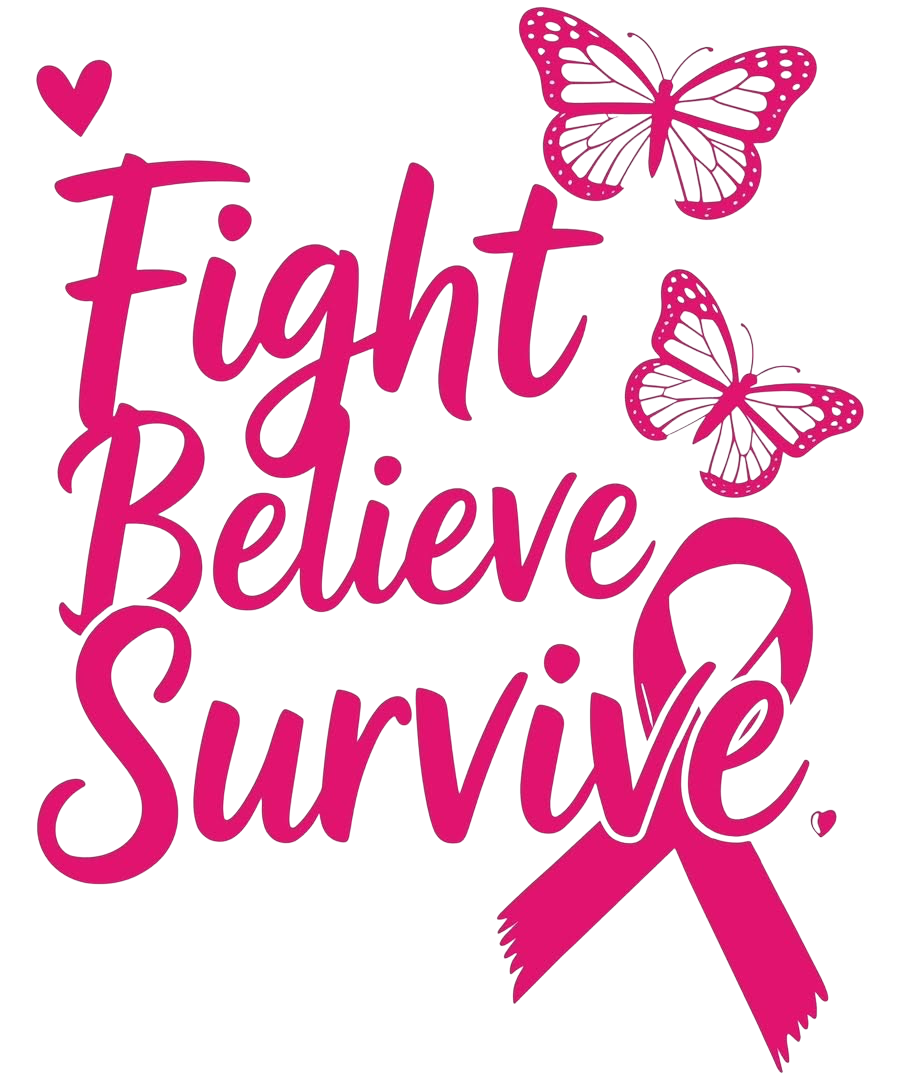 Fight Believe Survive Breast Cancer Awareness DTF ready to press iron on transfer for clothing t-shirts and hoodies