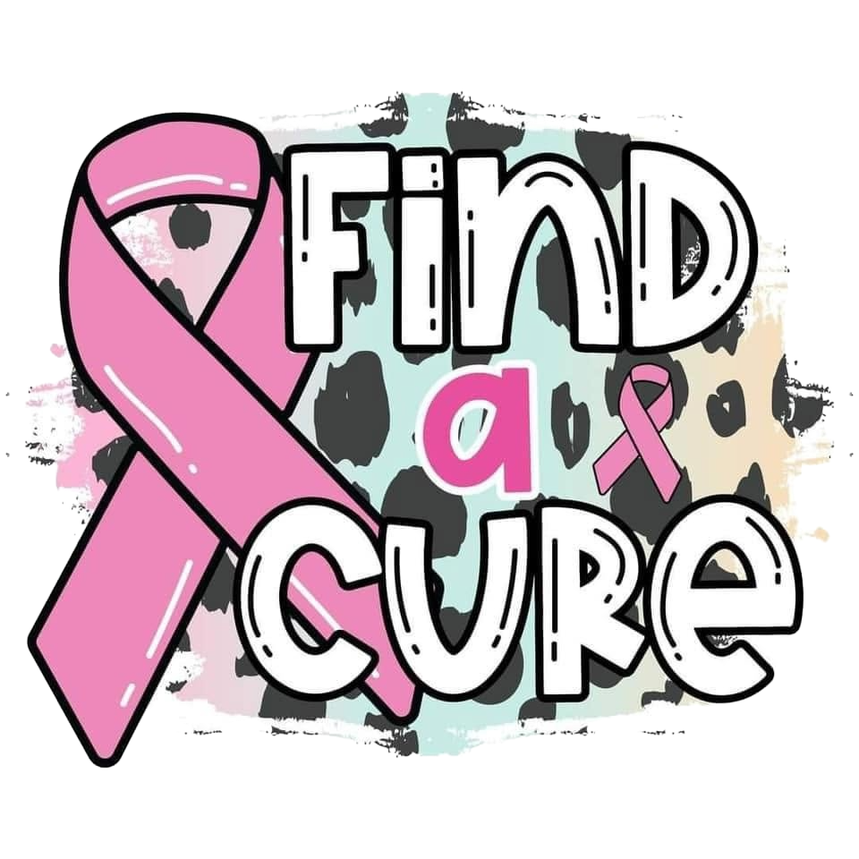 FIND A CURE Breast Cancer Awareness DTF ready to press iron on transfer for clothing t-shirts and hoodies