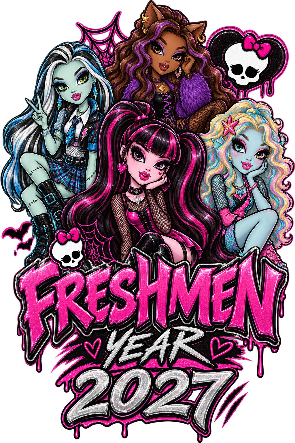 Freshman Monster High DTF ready to press iron on transfer for clothing t-shirts and hoodies