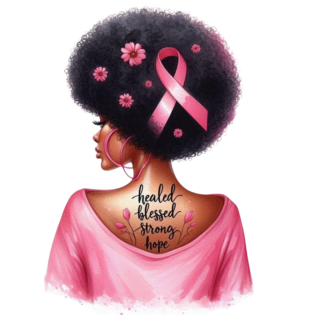 Breast Cancer Awareness Fro Flowers DTF ready to press iron on transfer for clothing t-shirts and hoodies