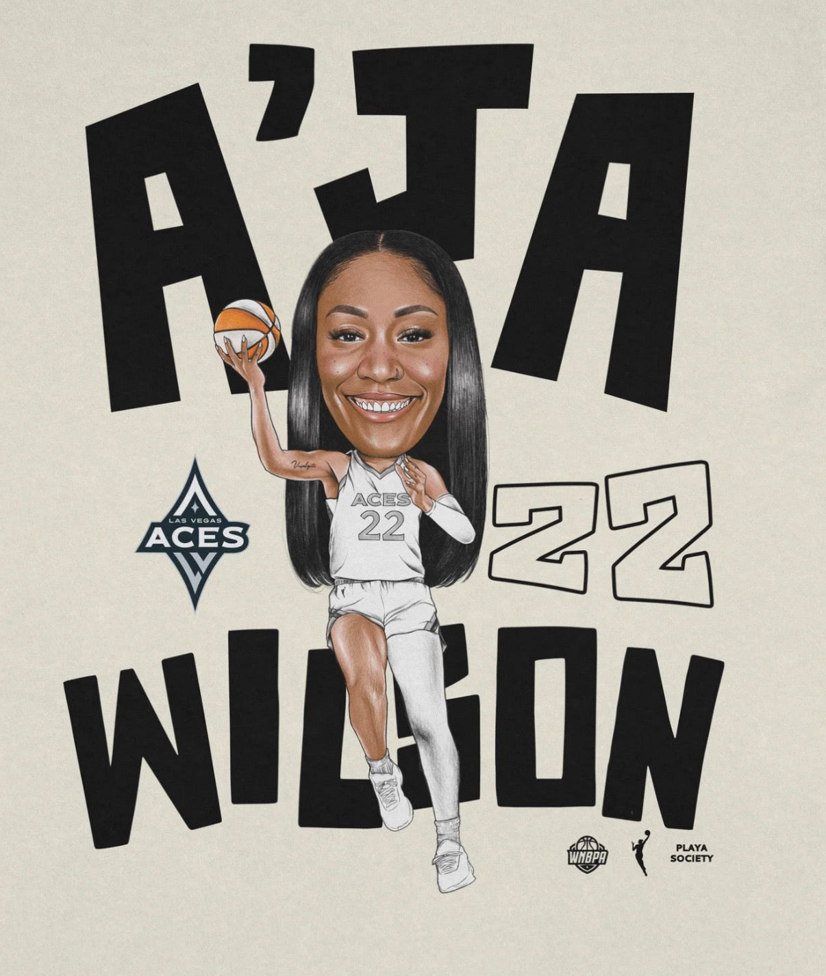 Aja Wilson Inspired DTF ready to press iron on transfer for clothing t-shirts and hoodies