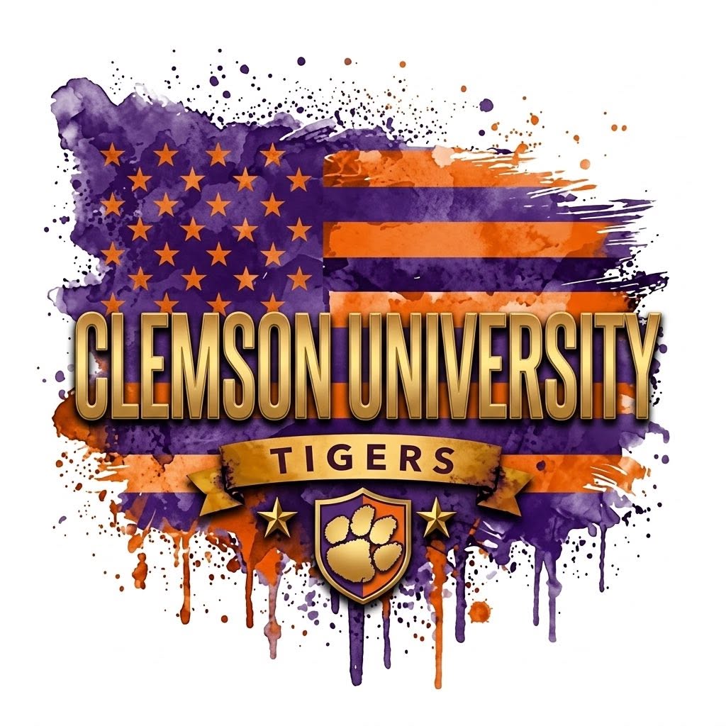 GLEMSON University TIGERS DTF ready to press iron on transfer for clothing t-shirts and hoodies