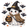 Ghost Halloween DTF ready to press iron on transfer for clothing t-shirts and hoodies