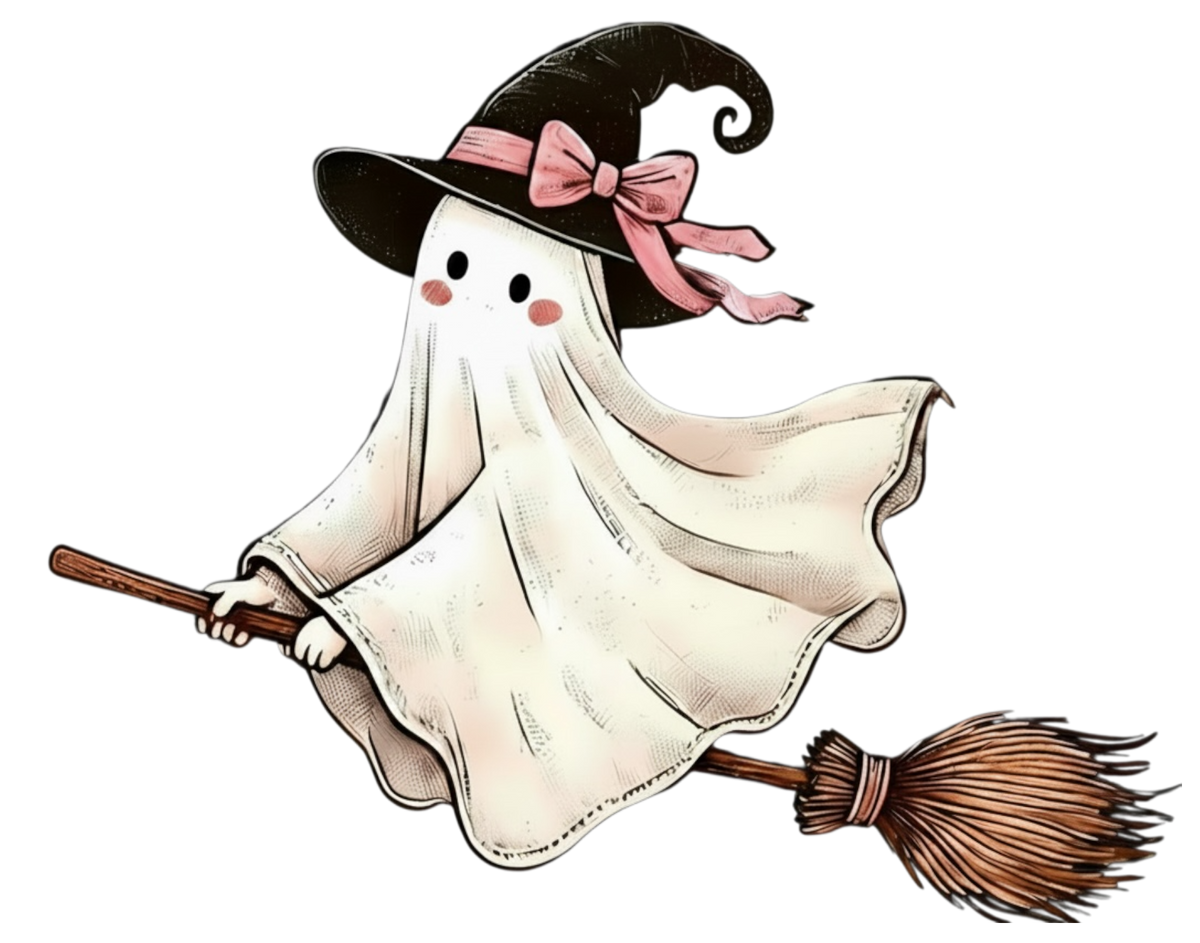 Ghost Halloween Fall Autumn DTF ready to press iron on transfer for clothing t-shirts and hoodies