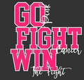 Go Fight Win Football Breast Cancer Awareness DTF ready to press iron on transfer for clothing t-shirts and hoodies