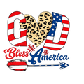 God Bless America 4th of July DTF ready to press iron on transfer for clothing t-shirts and hoodies
