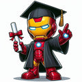 Graduating Iron Man DTF ready to press iron on transfer for clothing t-shirts and hoodies