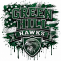 Green Hill High School Hawks DTF ready to press iron on transfer for clothing t-shirts and hoodies