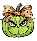 Grinch Jack-O-Lantern Halloween Christmas DTF ready to press iron on transfer for clothing t-shirts and hoodies