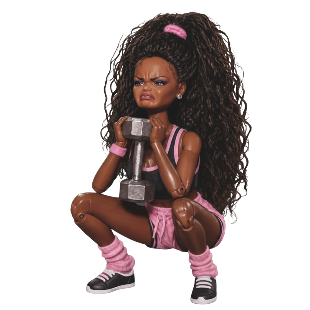 Gym Barbie DTF ready to press iron on transfer for clothing t-shirts and hoodies