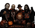Halloween Gang Bengals Football DTF ready to press iron on transfer for clothing t-shirts and hoodies