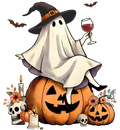 Ghost Halloween Fall Autumn DTF ready to press iron on transfer for clothing t-shirts and hoodies