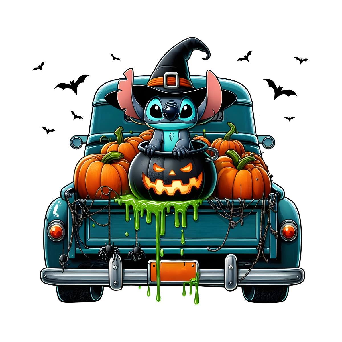 Halloween Stitch DTF ready to press iron on transfer for clothing t-shirts and hoodies