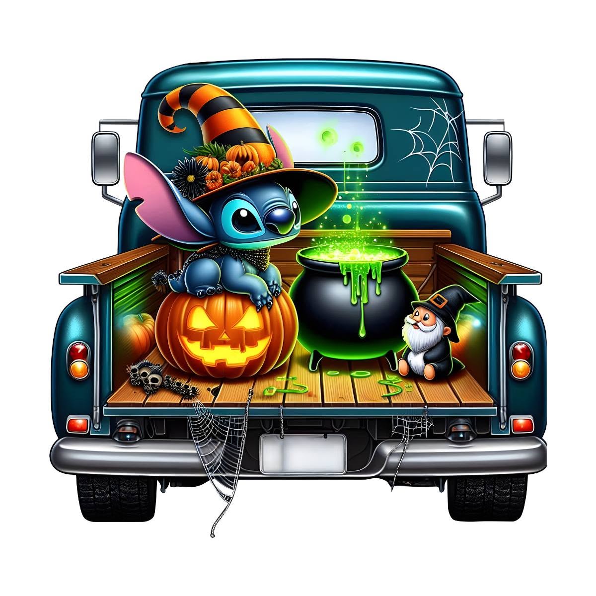 Halloween Stitch DTF ready to press iron on transfer for clothing t-shirts and hoodies