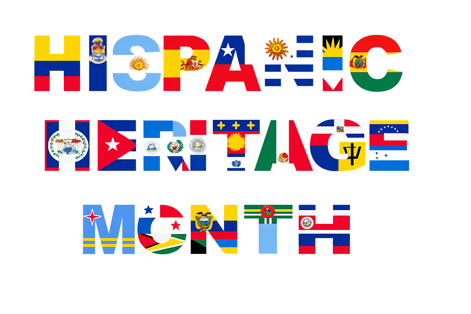 Hispanic Heritage Month DTF iron on transfer for clothing t-shirts etc