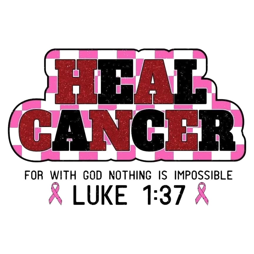 Heal Cancer Breast Cancer Awareness DTF ready to press iron on transfer for clothing t-shirts and hoodies