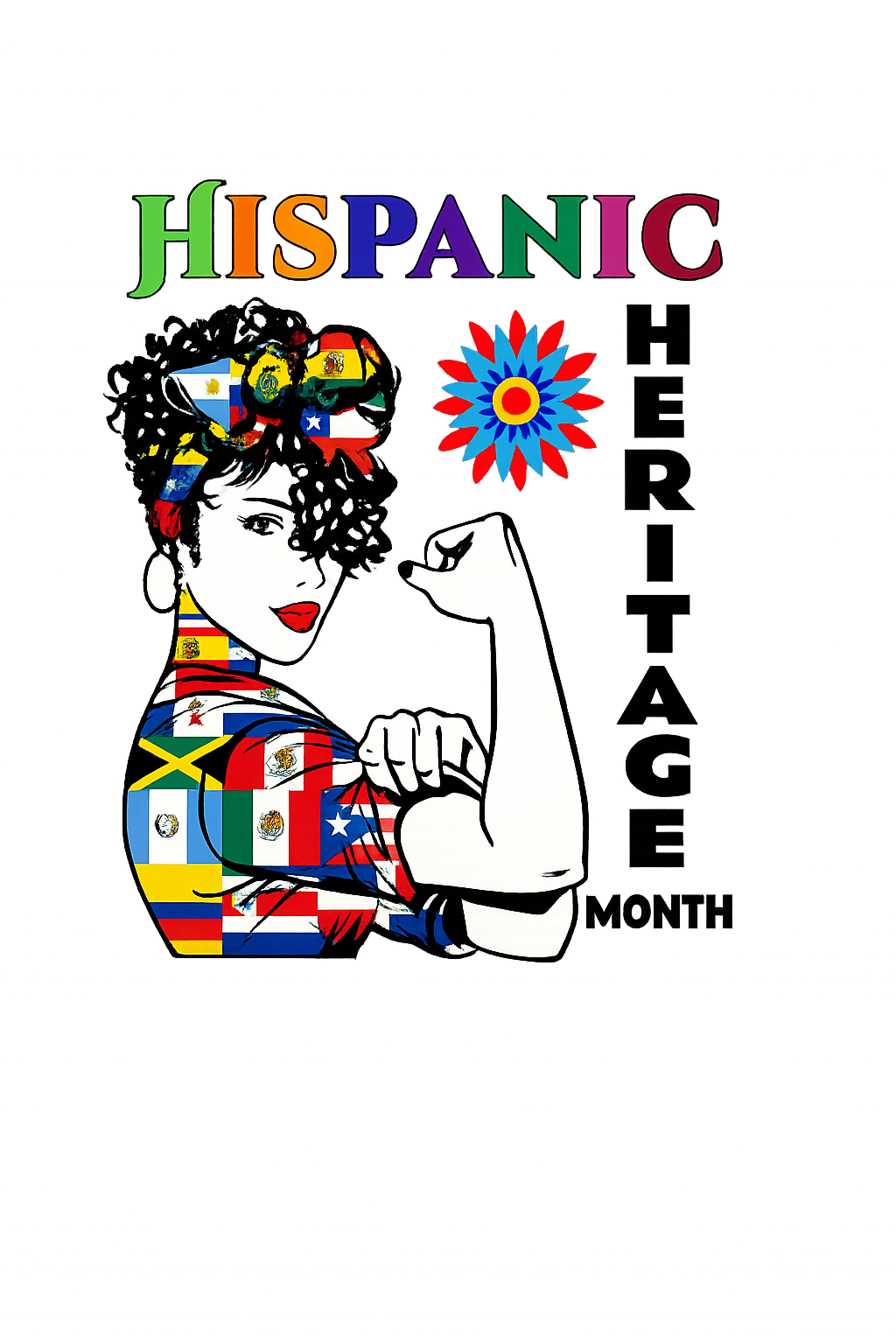Hispanic Month DTF iron on transfer for clothing t-shirts etc
